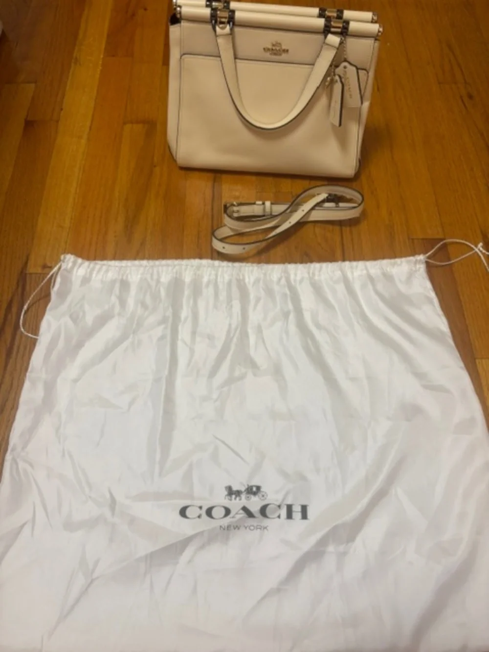 Coach x Selena Gomez - Grace Satchel in Cream Refined Leather, Limited Edition